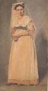 Jean Baptiste Camille  Corot L'Italienne d'Albano en grand costume (mk11) oil painting artist
